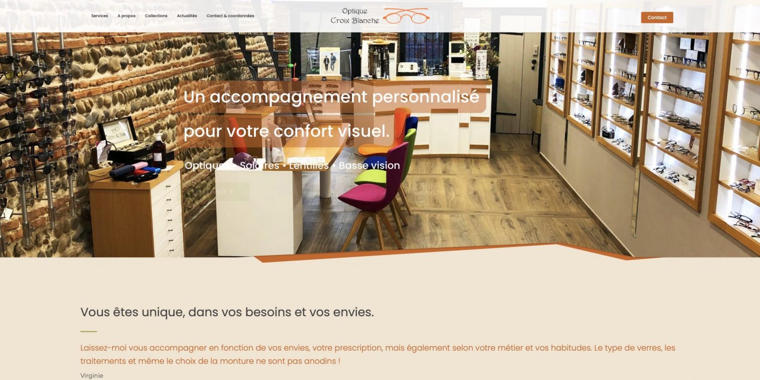 Création sur mesure de site Internet d'Opticien